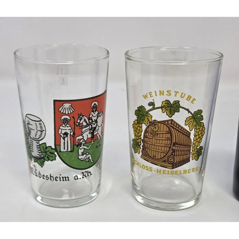 German Souvenir Wine Glasses SKYY Vodka Rumple Minze Shot Glass Lot 4